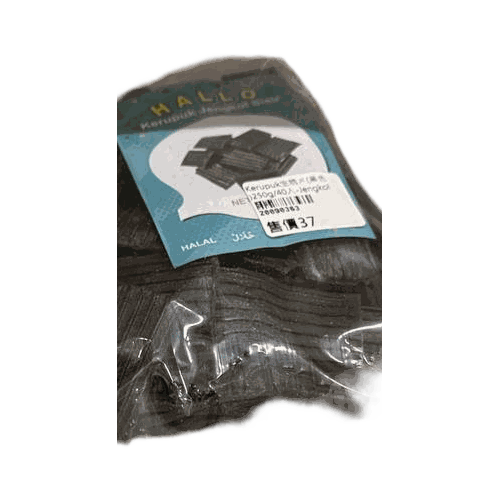 HALLO Kerupuk Jengkol Sisir 臭豆生脆片(黑) 250g
