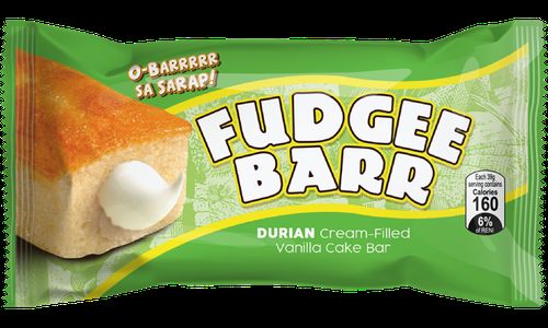 Fudgee Barr Durian Cream-Filled Vanilla Cake Bar 榴槤夾心蛋糕 400g(10 入)