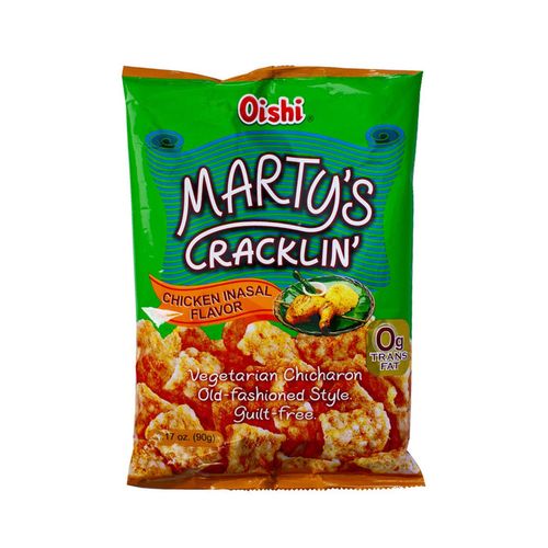 Oishi Marty's Cracklin' Chicken Inasal 素食 Chicharon 炭烤雞風味脆片 90g(非豬皮)