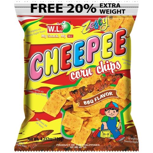 W.L. Cheepee Corn Chips BBQ 燒烤風味玉米脆片 120g(含促銷贈量)