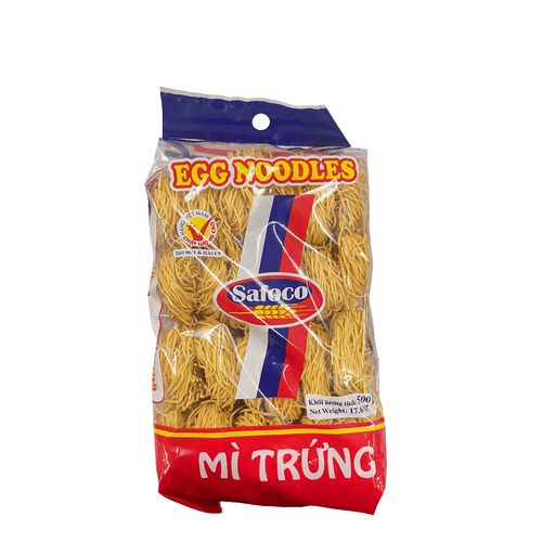 Safoco 雞蛋細麵 Mì Trứng(白藍紅袋·基本款) 500g