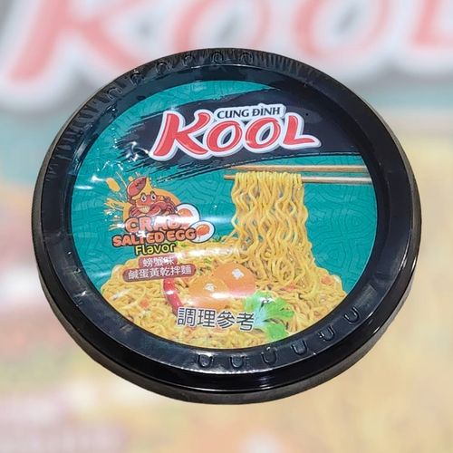 KOOL 螃蟹味鹹蛋黃乾拌麵(綠) 92G/12碗裝