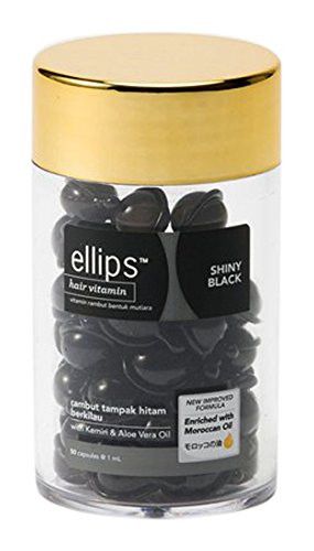 ellips 摩洛哥護髮膠囊(瓶) 強韌亮澤黑桃花(黑) 1ml×50粒