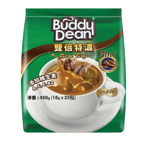 Buddy Dean 巴迪 三合一咖啡 雙倍特濃 450g(18g×25)